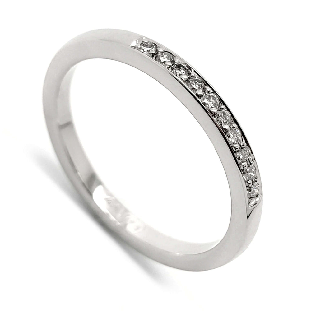 14kt white gold wedding ring with pave-set lab-grown diamonds