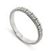 14kt white gold wedding ring with sculpted floral pattern and millgrain edge