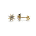 Pair of vintage starburst stud earrings in 14kt yellow and white gold with round diamonds