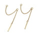 Pair of 14kt yellow gold chain stud earring jackets with bar dangles