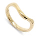 14kt yellow gold chevron wedding ring with a smooth, curved design