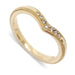 Chevron wedding ring in 14kt yellow gold with pave-set lab diamonds and millgrain detail