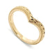 14kt yellow gold chevron wedding ring with wheat engraving and millgrain detail