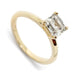 14kt yellow gold engagement ring with asscher cut lab grown diamond in solitaire setting