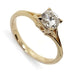 14kt yellow gold engagement ring with cushion lab diamond in claw setting