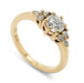 14kt yellow gold engagement ring with round lab diamond and six accent diamonds in claw setting