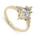 14kt yellow gold engagement ring with marquise cut lab diamond and round diamond accents