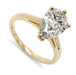 14kt yellow gold engagement ring with pear-shaped lab diamond in 5-prong setting