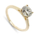 14kt yellow gold engagement ring with round lab grown diamond and hidden halo