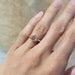 14kt yellow gold lab diamond engagement ring shown on hand