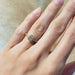 14kt yellow gold lab diamond engagement ring shown on hand