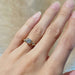 14kt yellow gold lab diamond engagement ring with marquise accents shown on hand