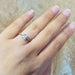 14kt yellow gold lab diamond engagement ring worn on hand
