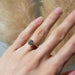 14kt yellow gold lab diamond engagement ring worn on hand