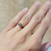14kt yellow gold lab diamond solitaire ring shown on hand