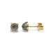 Round rose cut labradorite stud earrings in 14kt yellow gold