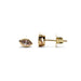Pair of 14kt yellow gold stud earrings with marquise cut diamonds in bezel settings