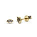 Pair of marquise cut lab diamond stud earrings in 14kt yellow gold with butterfly backings