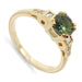 14kt yellow gold ring with round teal Australian sapphire and lab-grown diamond accents