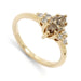 14kt yellow gold ring with marquise champagne diamond and round accent diamonds