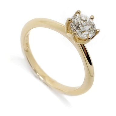 14kt yellow gold solitaire engagement ring with round lab-grown diamond tulip setting
