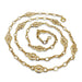 18kt antique yellow gold filigree chain necklace coiled in a spiral pattern