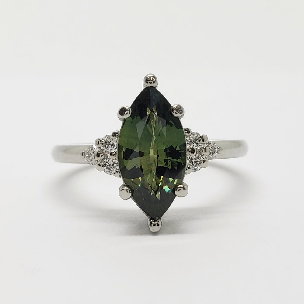 Green Sapphire Engagement Ring | Era Design Vancouver Canada