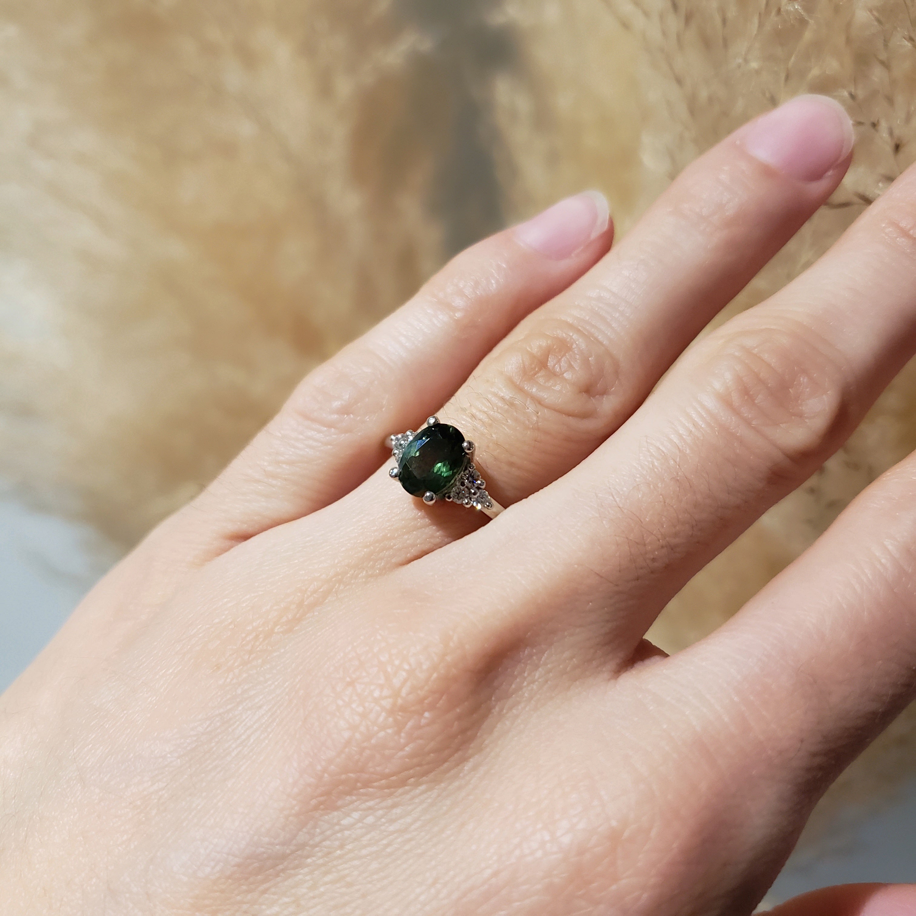 Green Sapphire Engagement Ring | Era Design Vancouver Canada