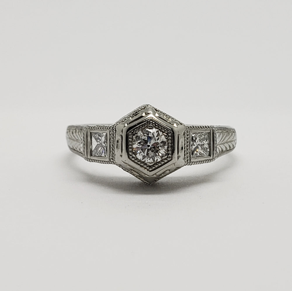 Antique Hexagon Setting Diamond Ring | Era Design Vancouver Canada