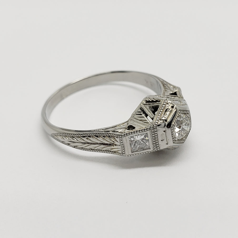 Antique Hexagon Setting Diamond Ring | Era Design Vancouver Canada