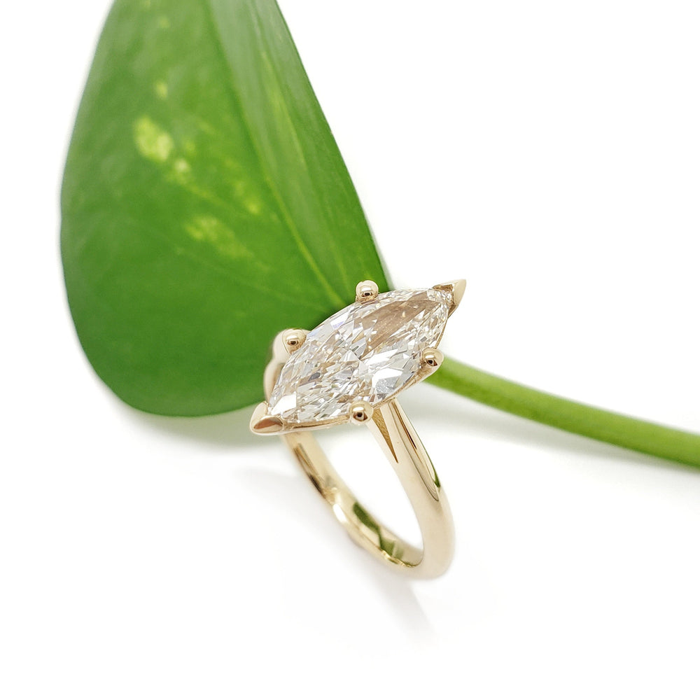 Marquise Solitaire Lab Diamond Engagement Ring | Era Design Vancouver Canada