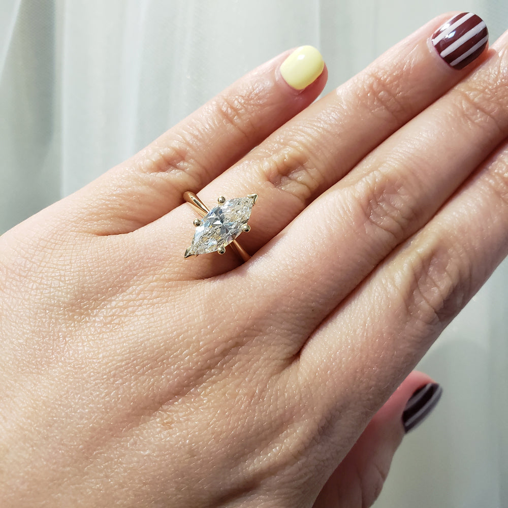 Marquise Solitaire Lab Diamond Engagement Ring | Era Design Vancouver Canada