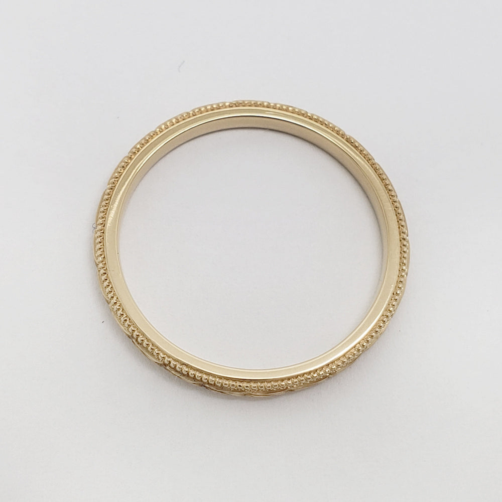 Yellow Gold Engraved Wedding Ring | Era Design Vancouver Canada