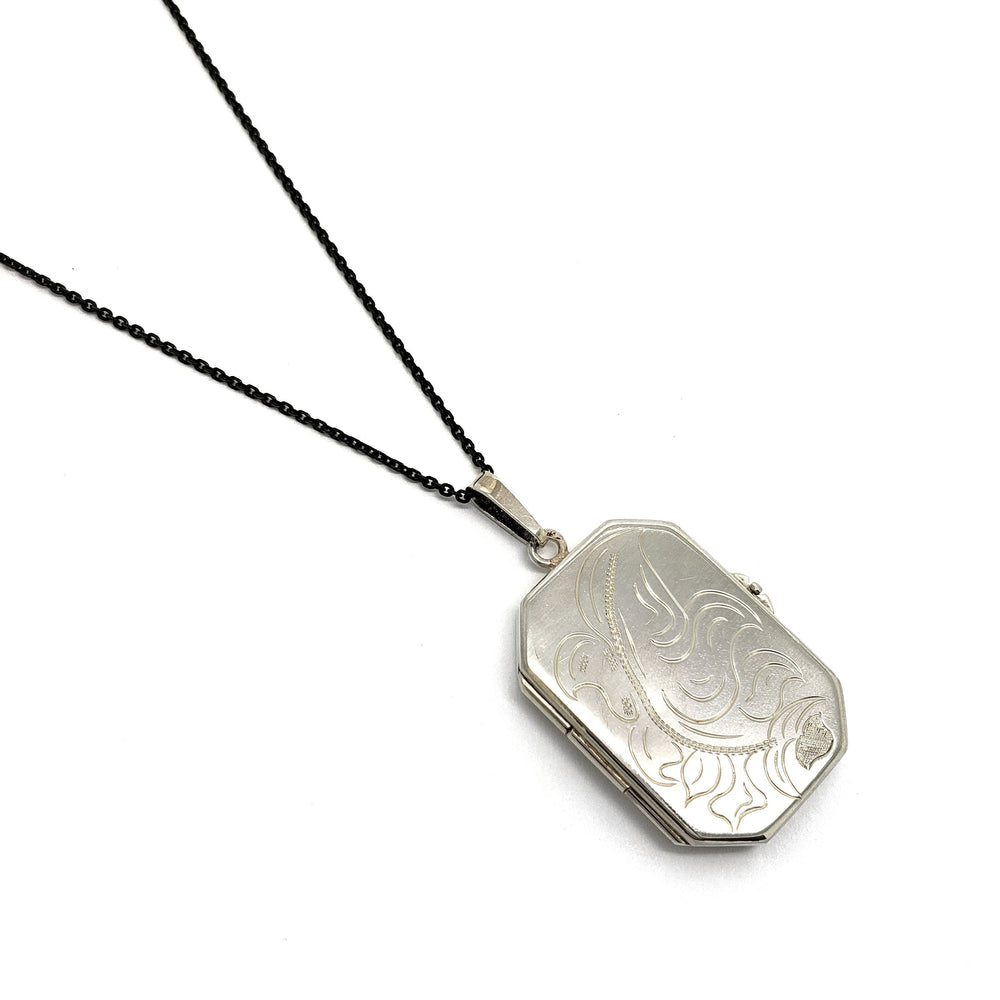 Vintage Engraved Square Locket | Era Design Vancouver Canada