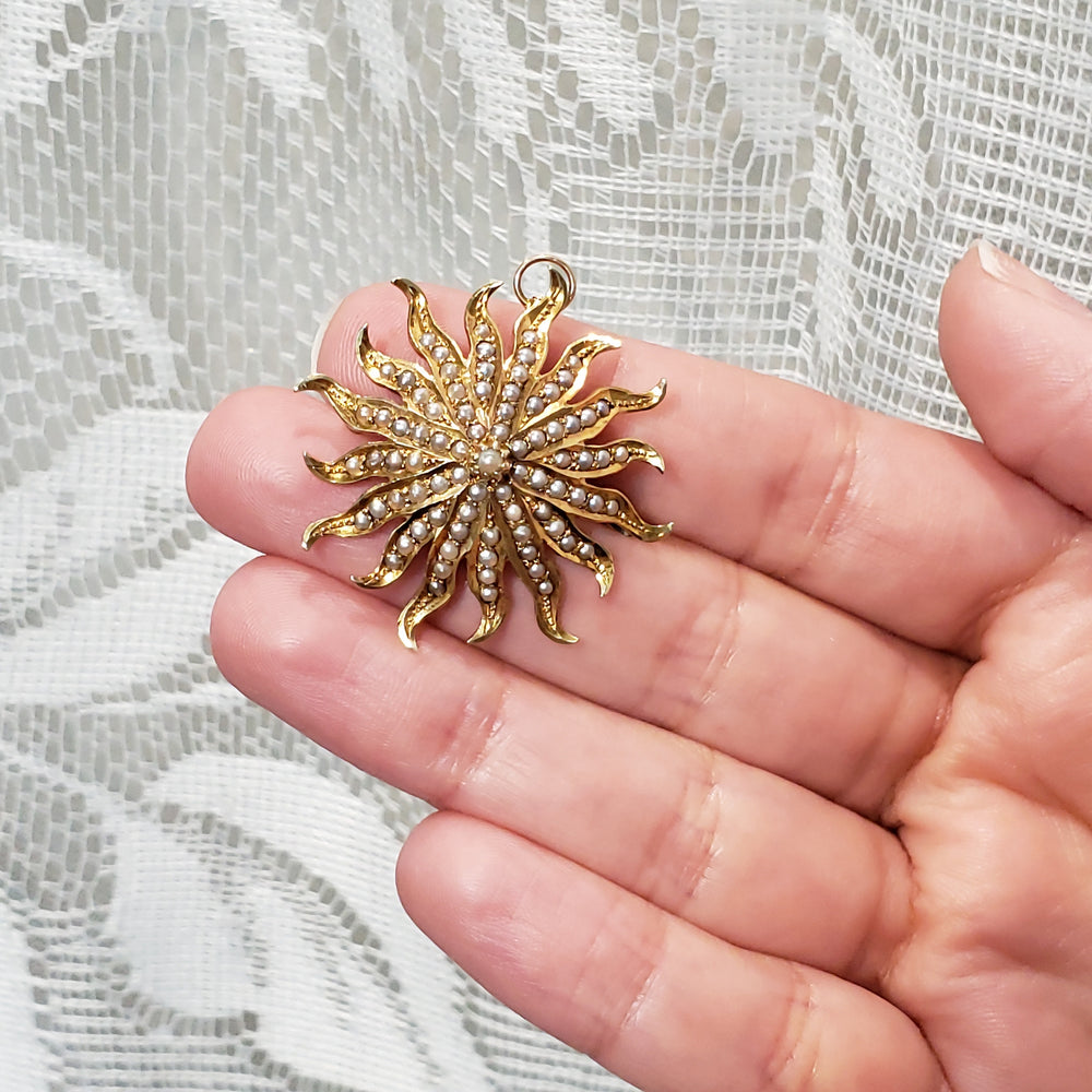 Edwardian Seed Pearl Pendant-Brooch | Era Design Vancouver Canada
