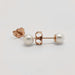 5mm freshwater pearl stud earrings with rose gold posts and butterfly backs