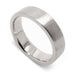 5mm brushed 14kt white gold flat profile wedding ring on white background