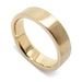 5mm brushed 14kt yellow gold flat wedding ring on white background