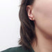 Andalusite stud earring in 14kt yellow gold shown worn on ear