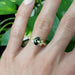 Australian sapphire and diamond yellow gold engagement ring shown on hand