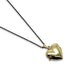 Polished back view of 14kt yellow gold heart locket pendant on a black chain