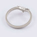 Back view of 14kt white gold chevron diamond wedding ring showing band profile