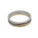 Brushed 14kt white and yellow gold mountain range ring, flat lay