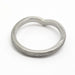 Chevron wedding ring in 14kt white gold with saw blade texture, top view