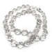 Faceted clear quartz bead necklace with sterling silver clasp on white background