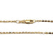Close-up of 10kt yellow gold flat cable link chain with lobster clasp