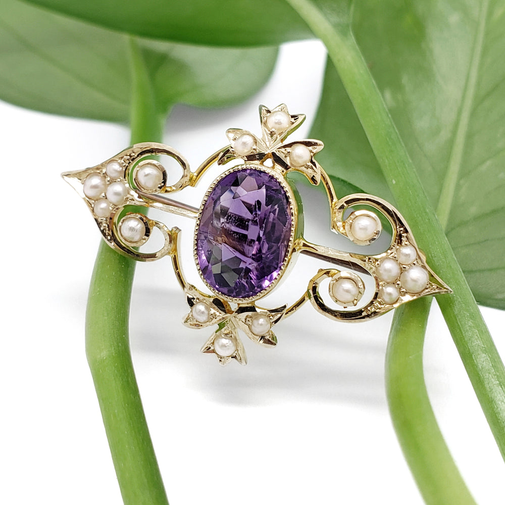 Antique Amethyst Brooch | Era Design Vancouver Canada