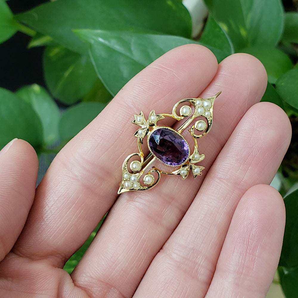 Antique Amethyst Brooch | Era Design Vancouver Canada