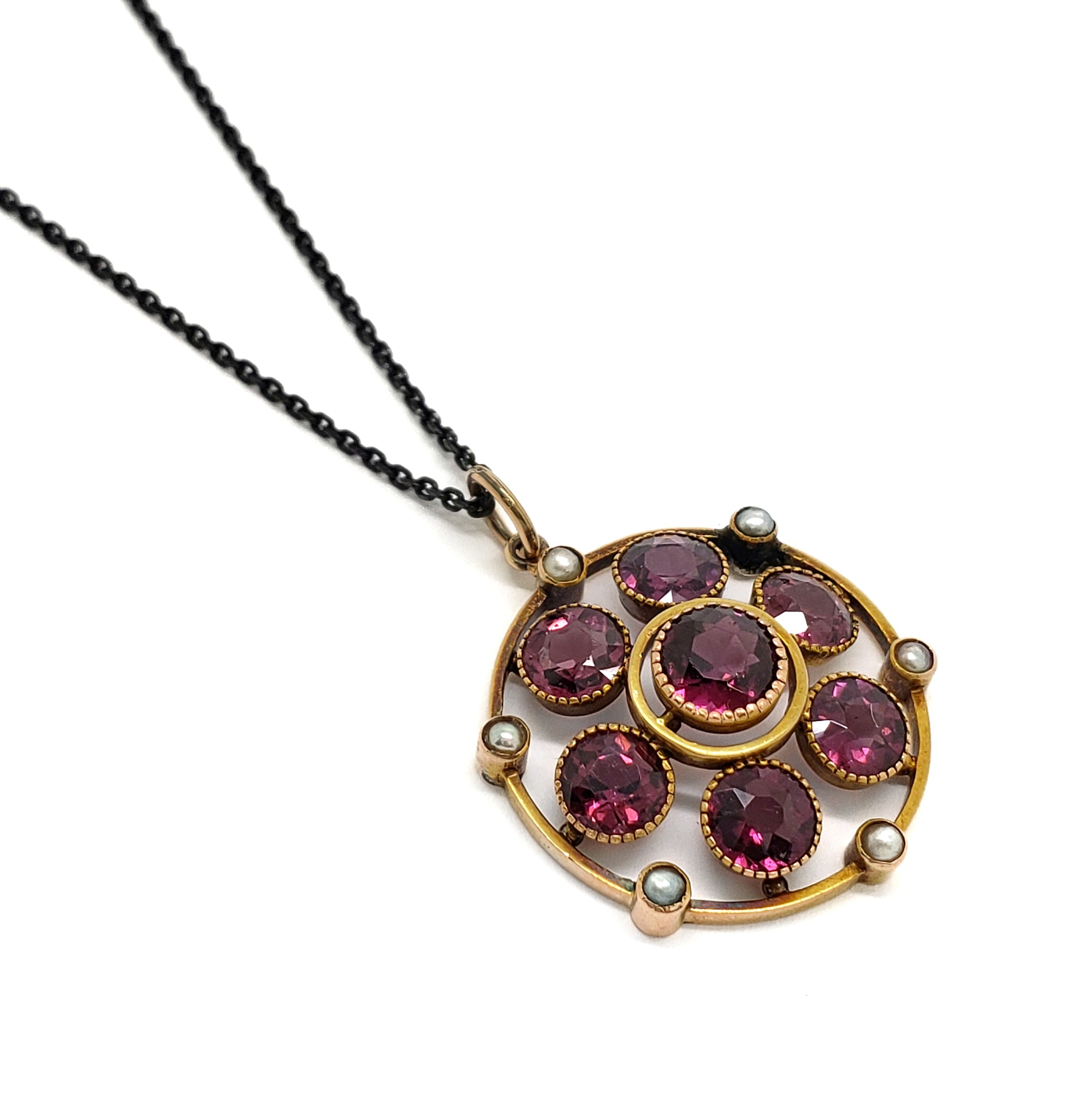 Antique Garnet & Pearl Pendant