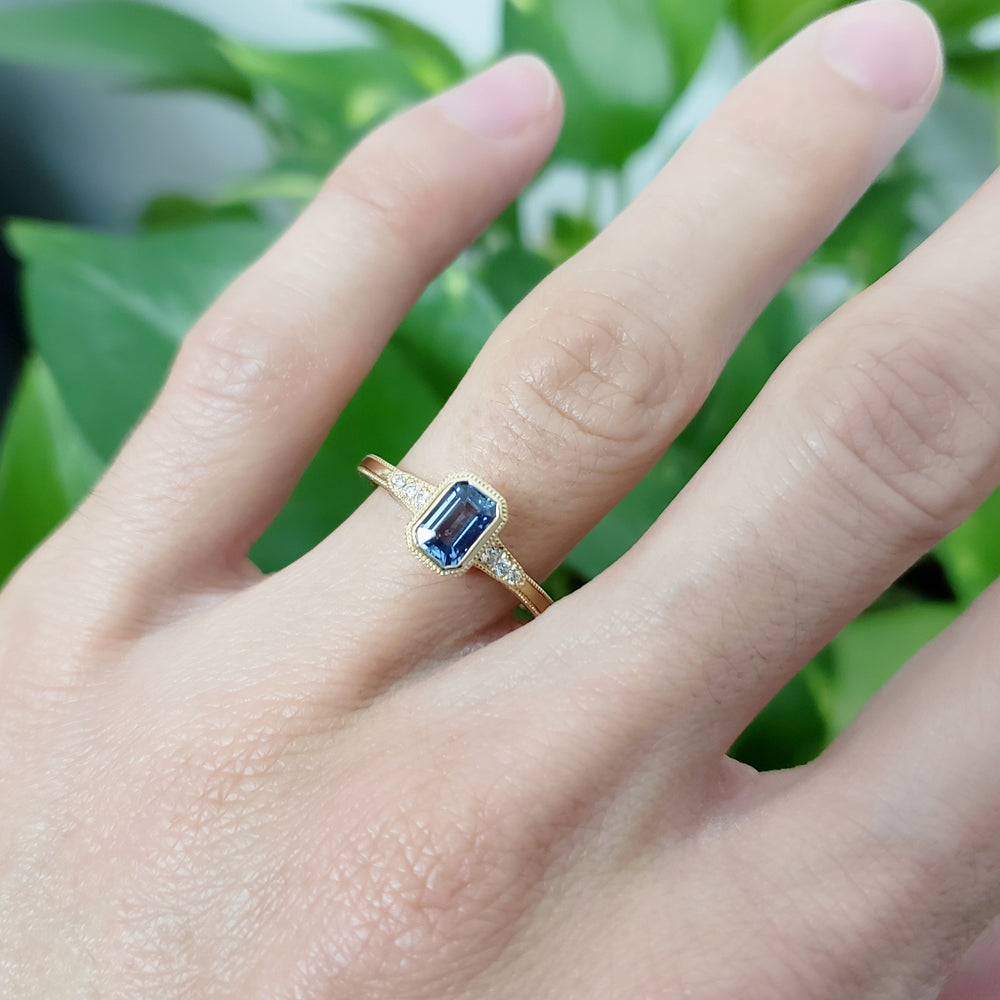 Blue Sapphire Engagement Ring | Era Design Vancouver Canada